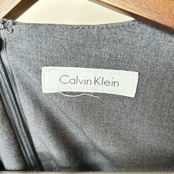 Calvin Klein Knee Length Sheath Dress Sleeveless Dark Charcoal Medium - Picture 8 of 8